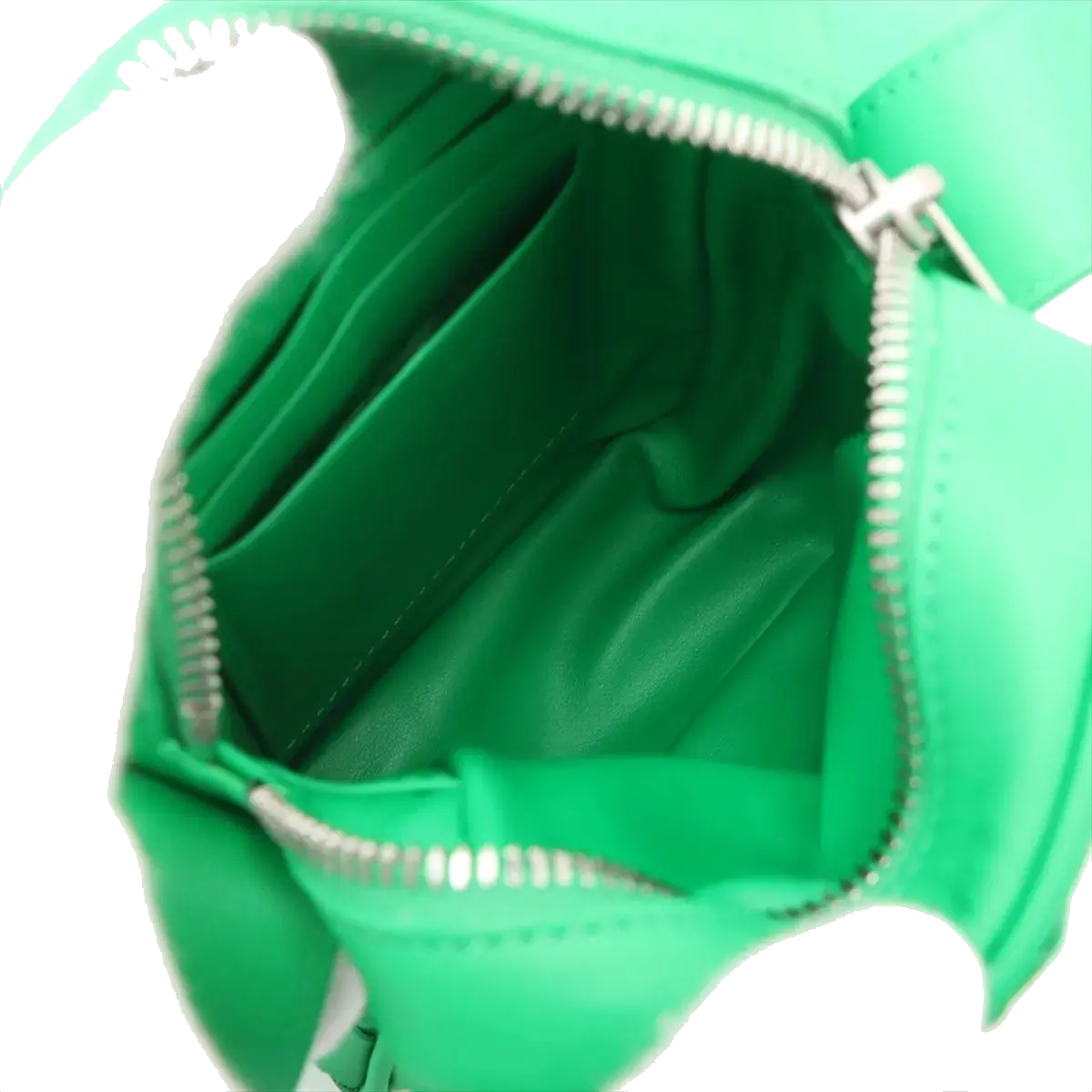 Pre-Loved Intrecciato Phone Pouch Crossbody Bag Intrecciato Leather Mini with Silver Hardware, Green