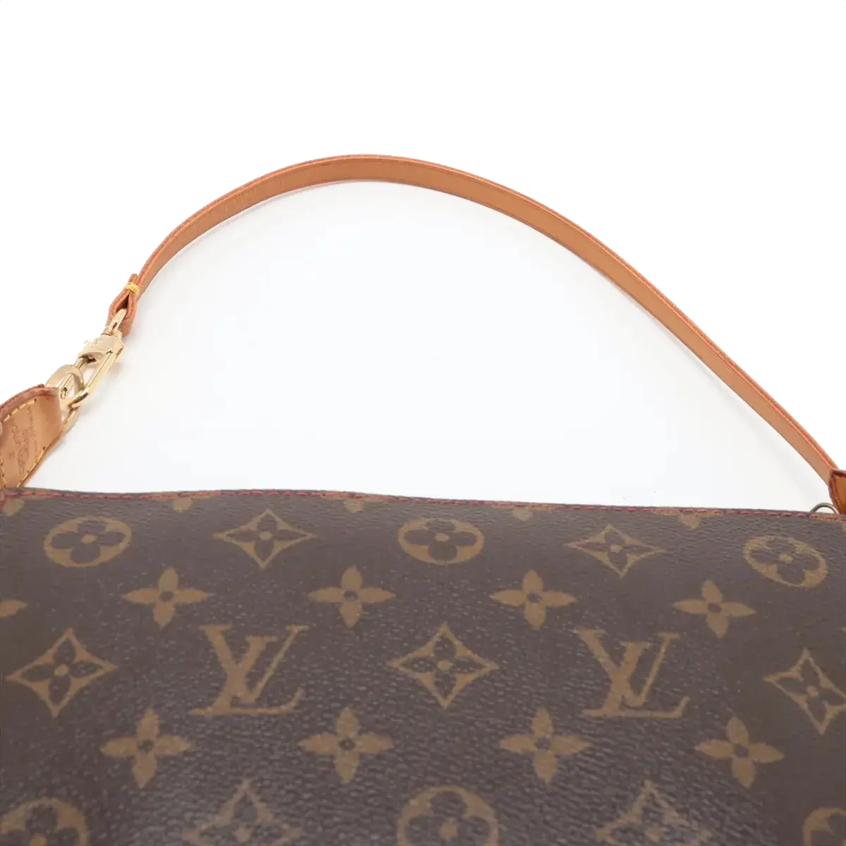 Pre-Loved Pochette Accessoires Cerises Pochette Monogram Coated Canvas with Gold Hardware, Brown