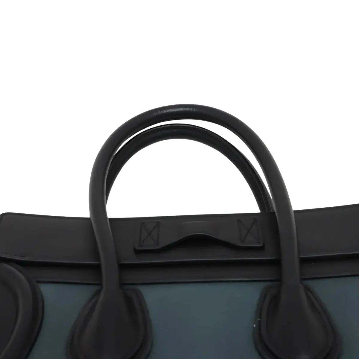 Pre-Loved Luggage Micro Tote Leather Micro with Gold Hardware, Light Blue, Teal Blue, and Black