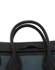 Pre-Loved Luggage Micro Tote Leather Micro with Gold Hardware, Light Blue, Teal Blue, and Black