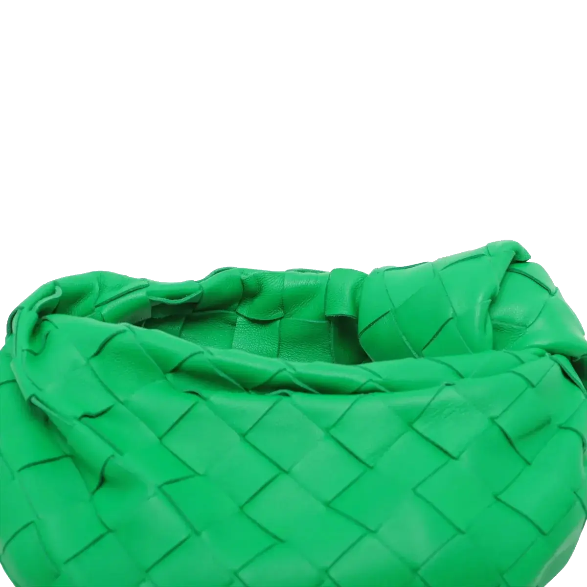 Pre-Loved Jodie Handbag Intrecciato Leather Mini with Gold Hardware, Green
