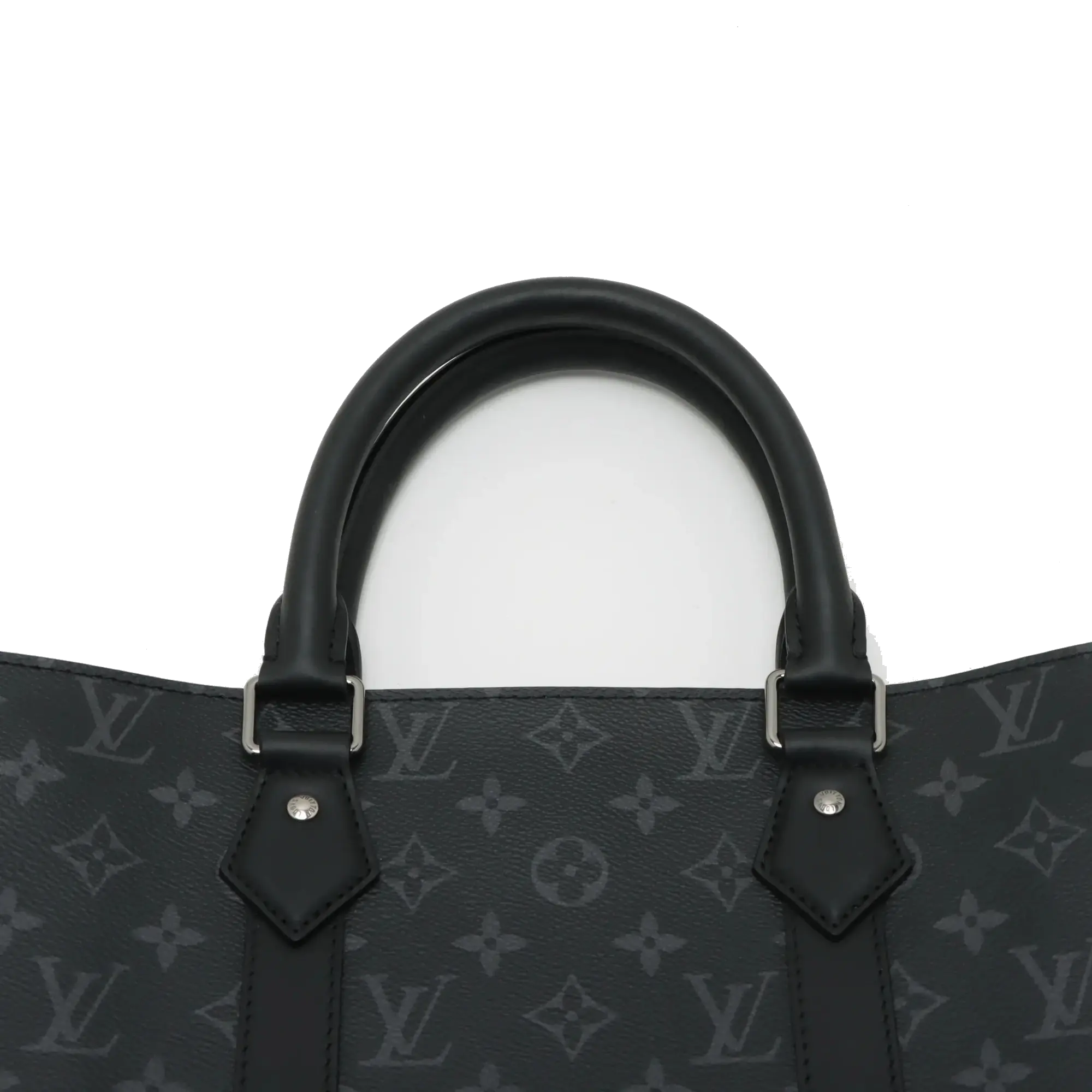 Pre-Loved Sac Plat Tote Monogram Coated Canvas with Silver Hardware, Black