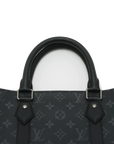 Pre-Loved Sac Plat Tote Monogram Coated Canvas with Silver Hardware, Black
