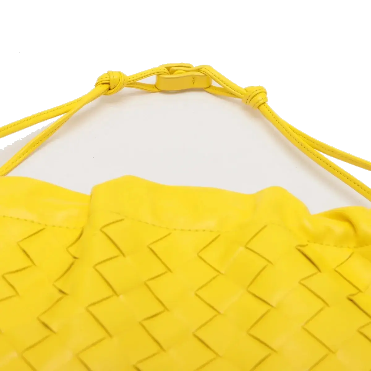 Pre-Loved Intrecciato Bulb Shoulder Bag Intrecciato Leather Small with Gold Hardware, Yellow