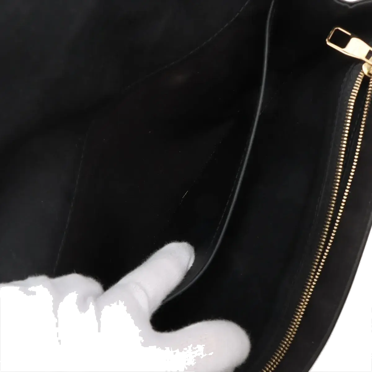 Pre-Loved Louise Clutch Patent Leather with Gold Hardware, Black