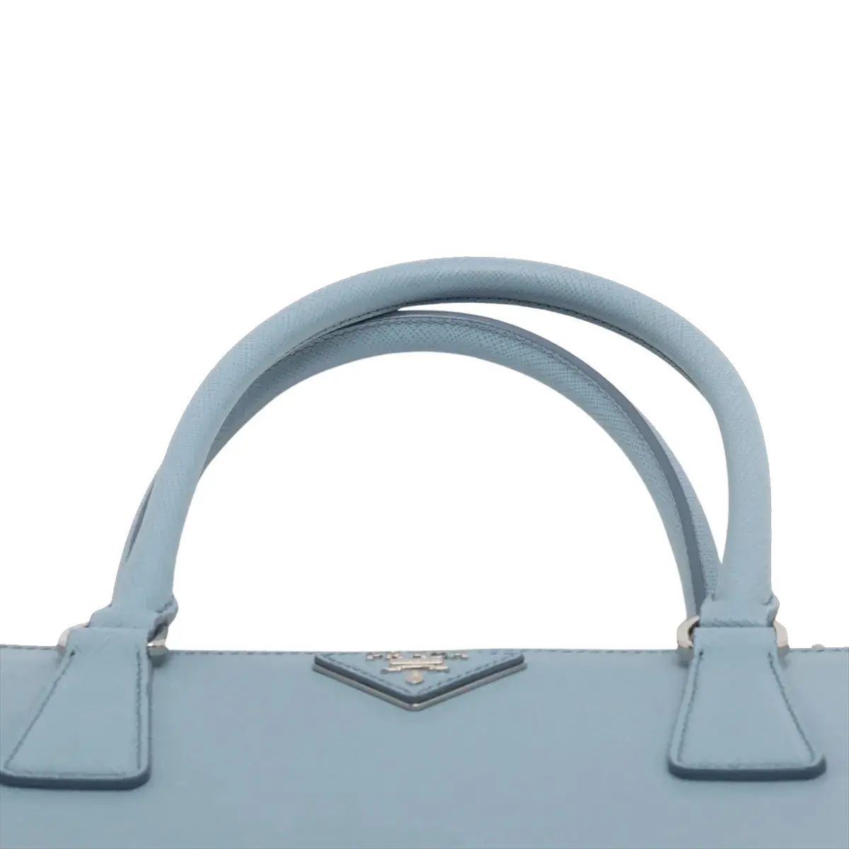 Pre-Loved Galleria Tote Leather Medium with Silver Hardware, Light Blue