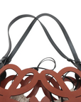 Pre-Loved Anagram Cut-Out Tote Anagram Leather Small with Black Hardware, Tan