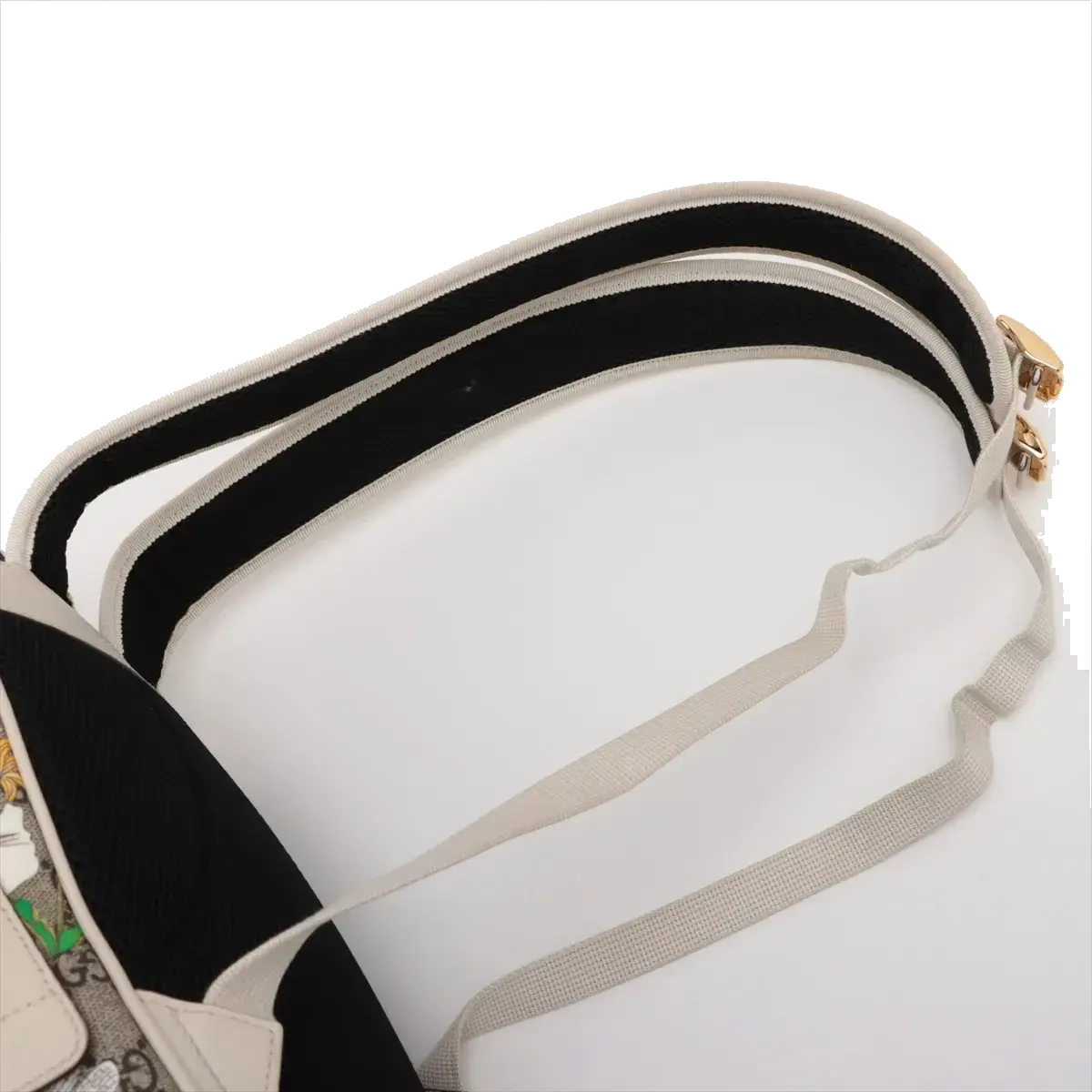 Pre-Loved Ophidia GG Flora Backpack Monogram Coated Canvas Small with Gold Hardware, Beige Ebony with Floral Multicolor
