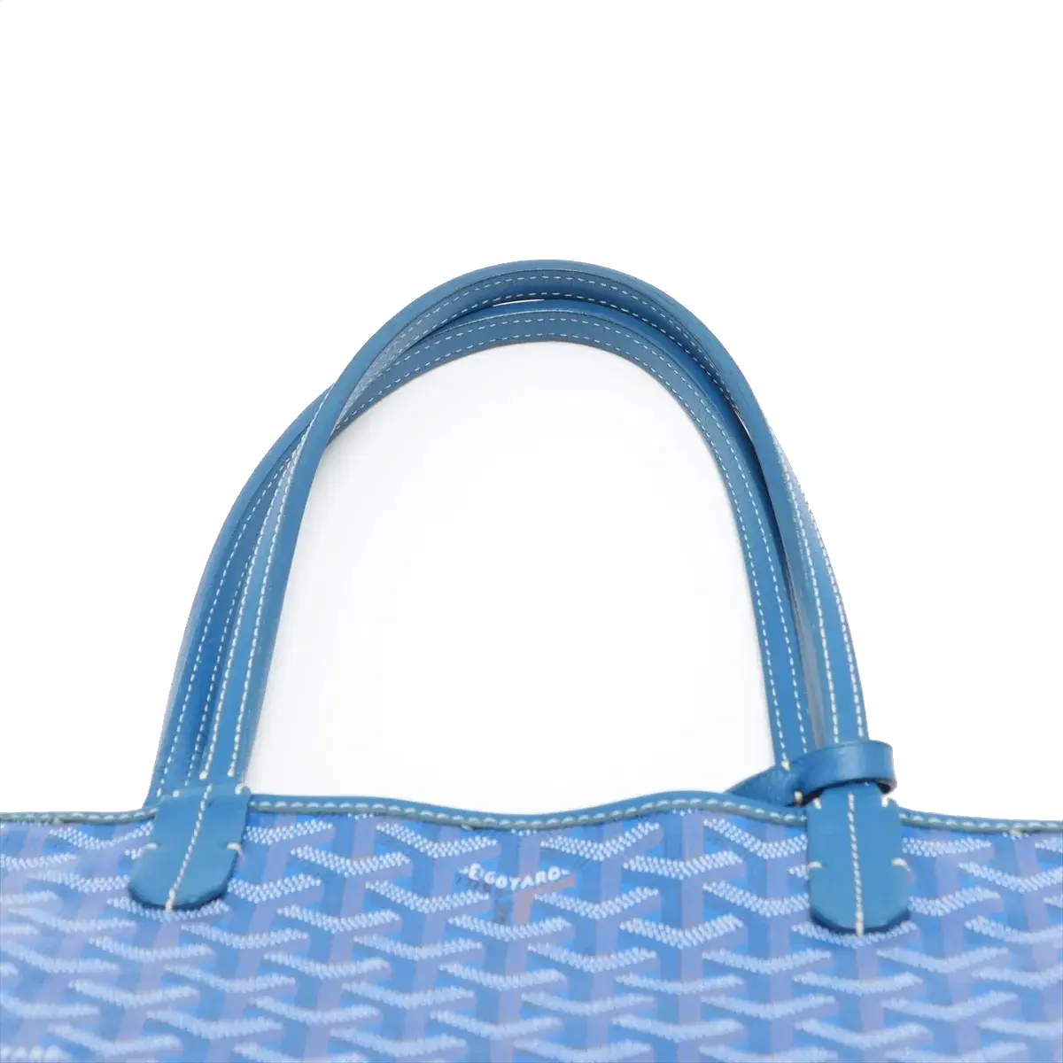 Pre-Loved Saint Louis Tote Goyardine Coated Canvas PM with Silver Hardware, Blue