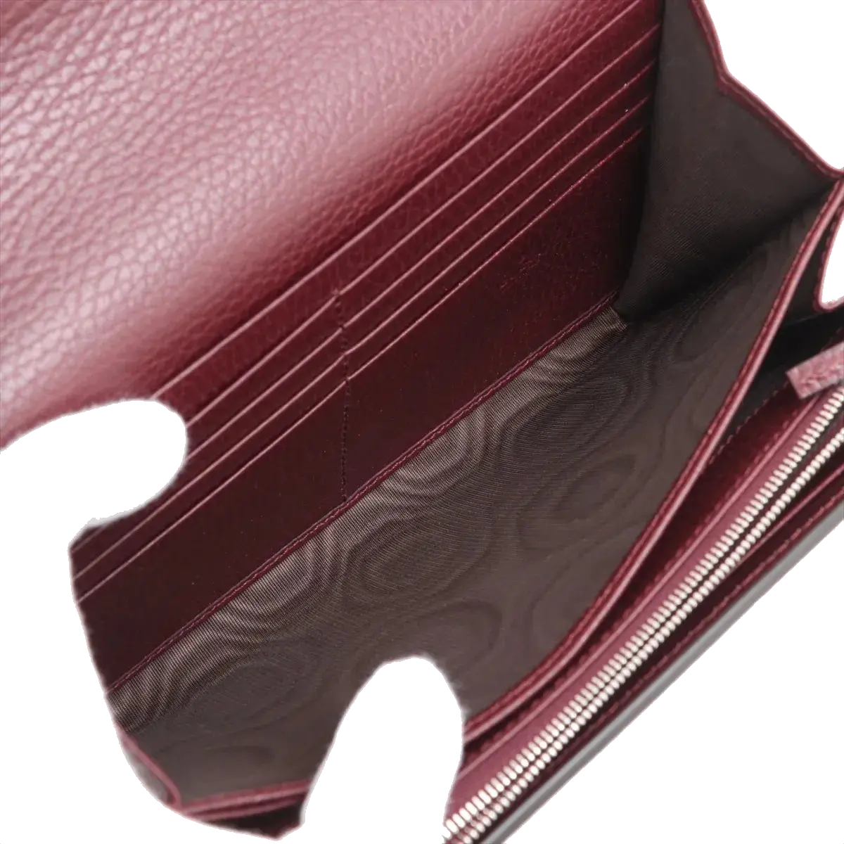 Pre-Loved Dionysus Chain Wallet Crossbody Bag Leather Mini with Aged Silver Hardware, Burgundy