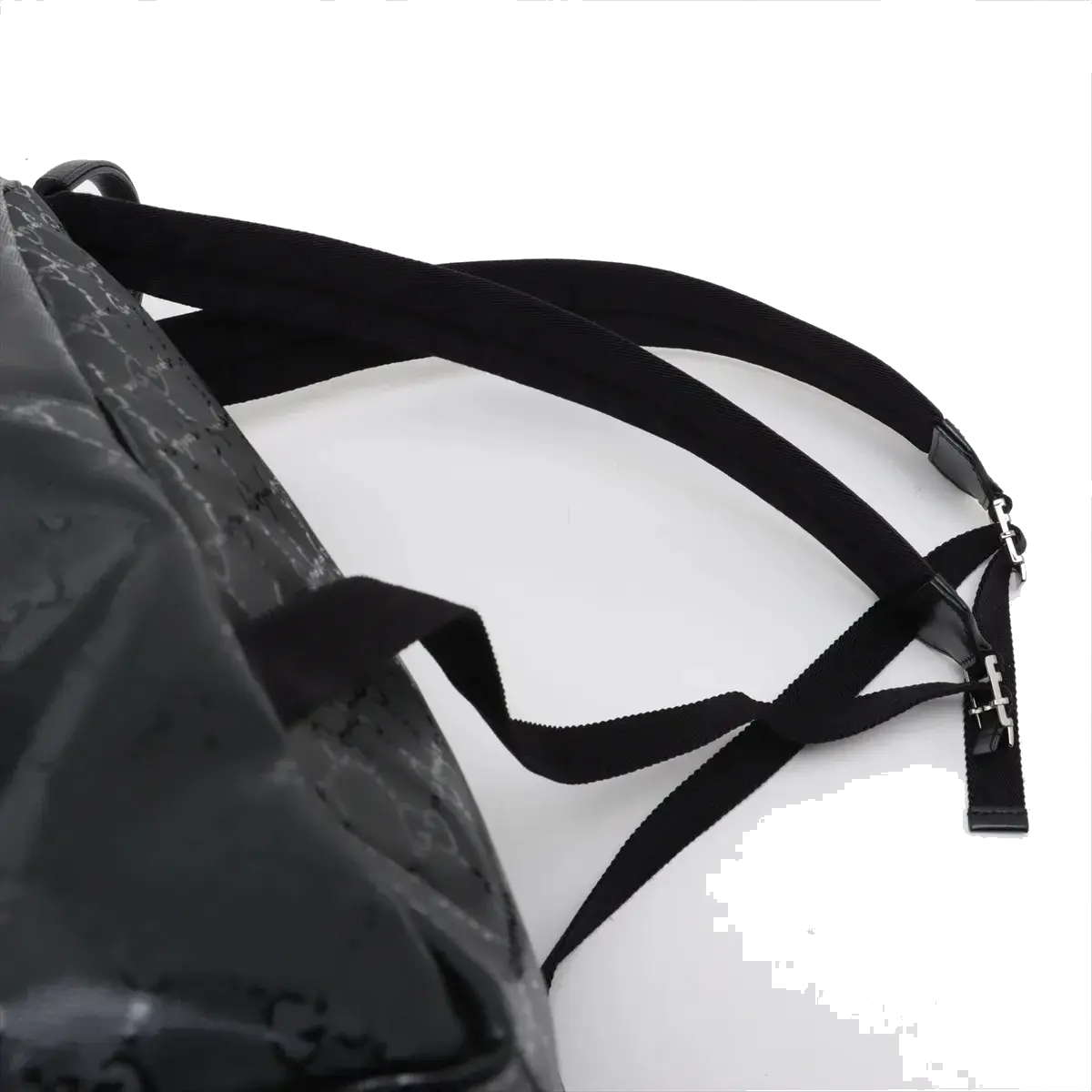 Pre-Loved GG Imprime Backpack Monogram Coated Canvas with Silver Hardware, Black