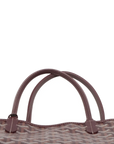 Pre-Loved Anjou Tote Goyardine Chevron Coated Canvas PM with Silver Hardware, Burgundy
