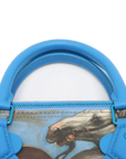 Pre-Loved Speedy Masters Rubens Handbag Printed Coated Canvas 30 with Gold Hardware, Blue Multicolor