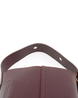 Pre-Loved Pebble Bucket Bag Bucket Bag Leather Mini with Gold Hardware, Burgundy