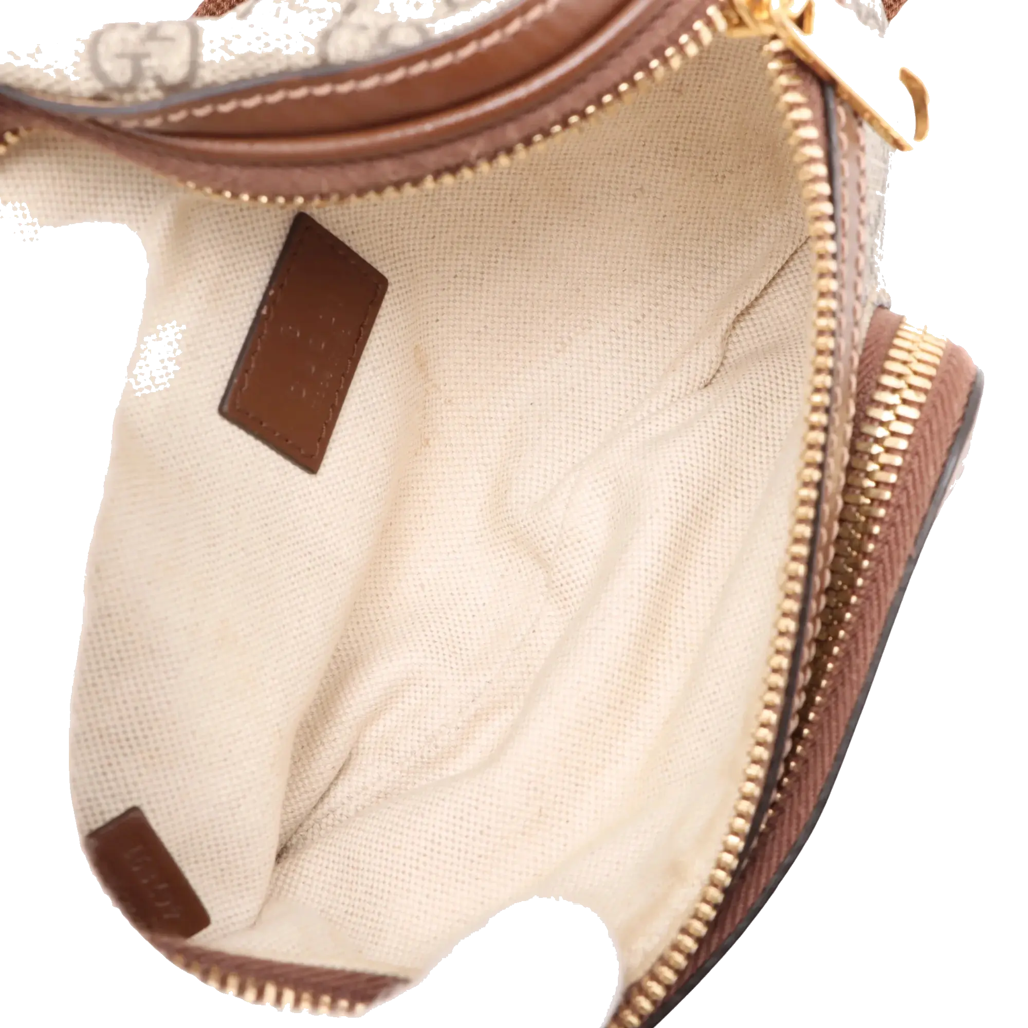Pre-Loved GG Supreme Belt Bag Monogram Coated Canvas with Gold Hardware, Beige and Ebony