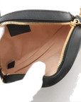 Pre-Loved Ophidia Round Mini Crossbody Bag Leather Mini with Gold Hardware, Black