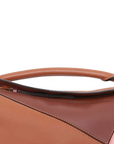 Pre-Loved Puzzle Handbag Colorblock Leather Small with Gold Hardware, Tan, Brown, and Pink