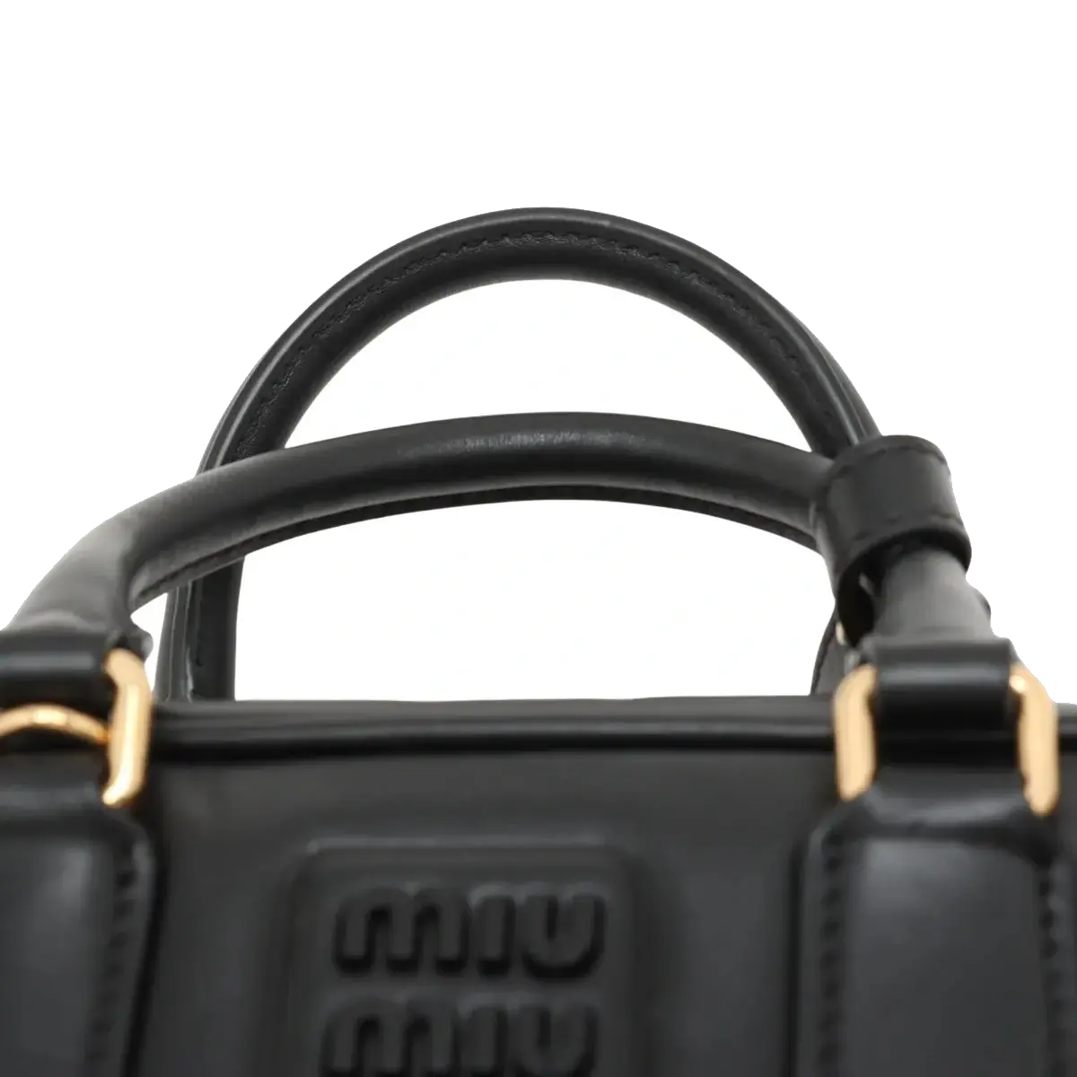 Pre-Loved Bowling Bag Handbag Leather Mini with Gold Hardware, Black