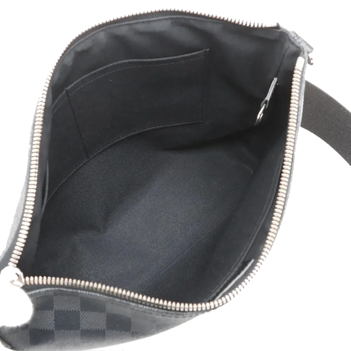 Pre-Loved Mick Crossbody Bag Damier Coated Canvas PM with Silver Hardware, Black / Graphite