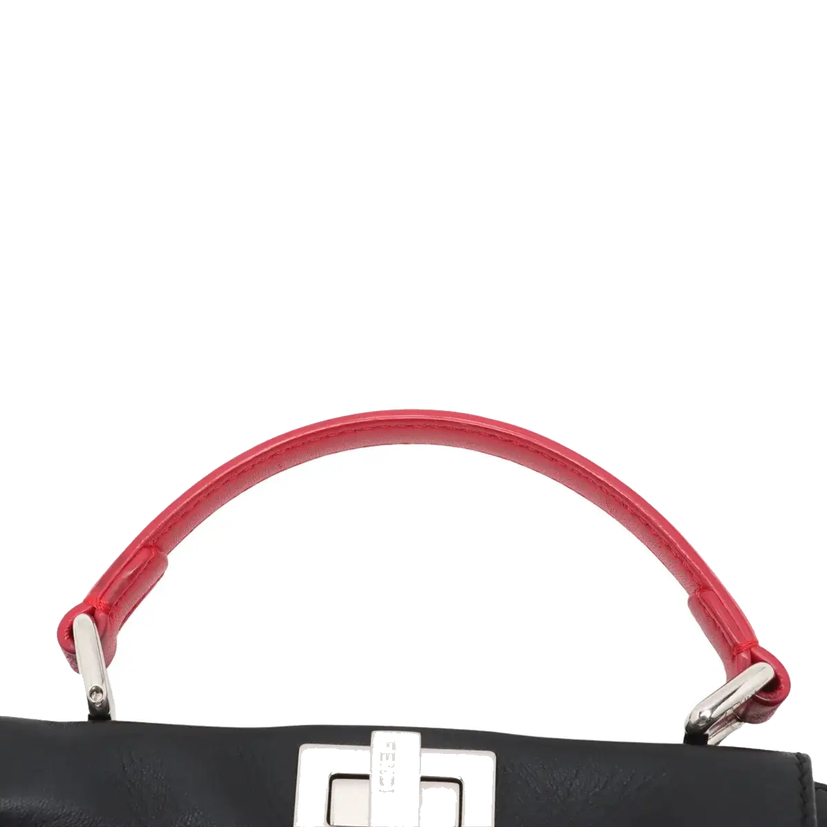 Pre-Loved Peekaboo Handbag Floral Leather Mini with Silver Hardware, Black