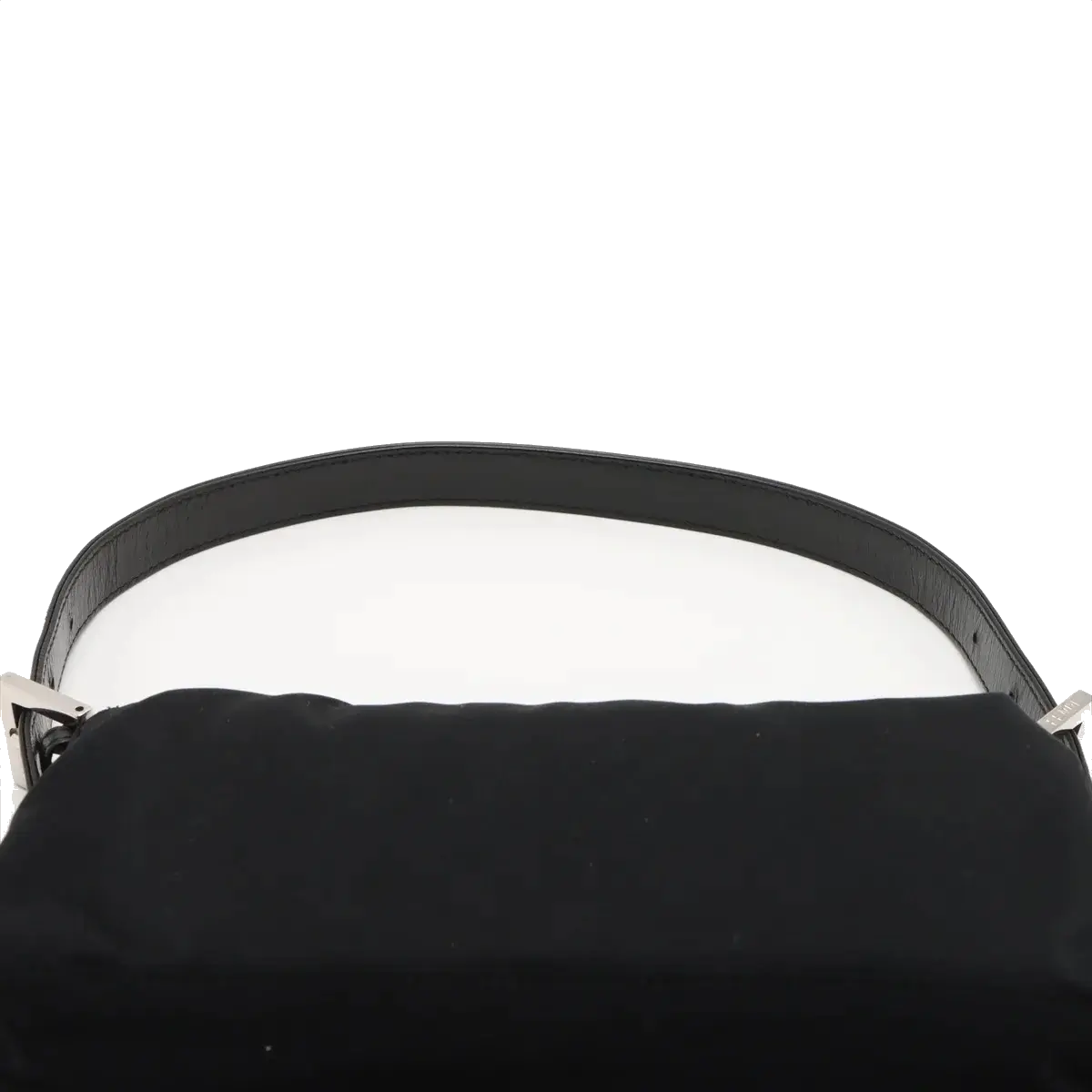 Pre-Loved Mamma Baguette Shoulder Bag Plain Canvas with Silver Hardware, Black