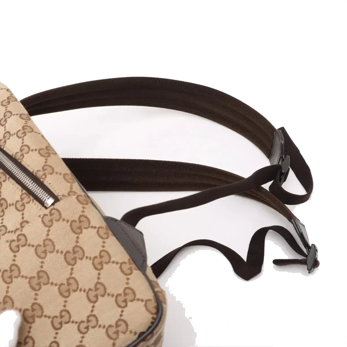 Pre-Loved GG Backpack Monogram Coated Canvas with Silver Hardware, Beige/Brown