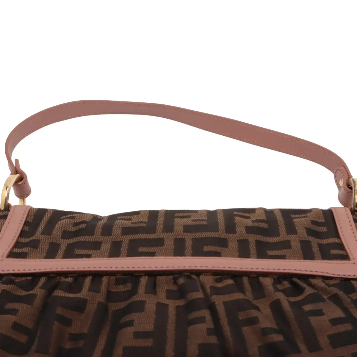 Pre-Loved Mia Shoulder Bag Zucca Coated Canvas with Gold Hardware, Brown