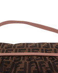 Pre-Loved Mia Shoulder Bag Zucca Coated Canvas with Gold Hardware, Brown