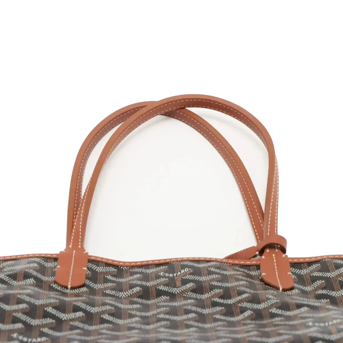 Pre-Loved Saint Louis Tote Goyardine Coated Canvas PM with Silver Hardware, Black/Brown