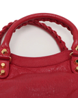 Pre-Loved Classic City Handbag Leather Mini with Gold Hardware, Pink