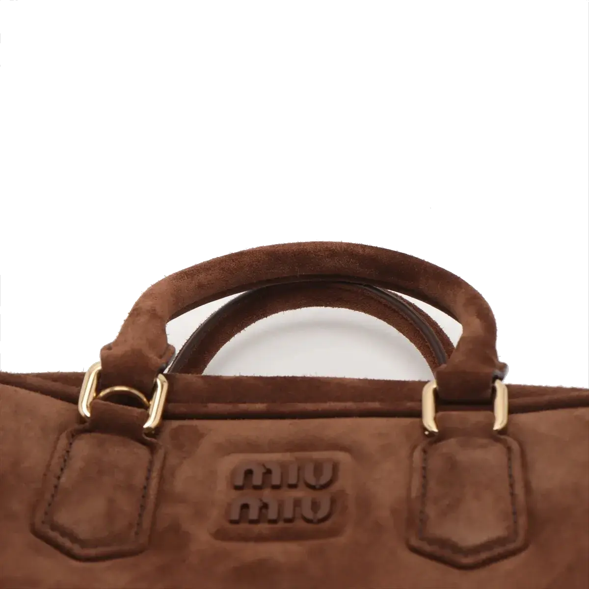 Pre-Loved Arcadie Handbag Suede Small with Gold Hardware, Brown