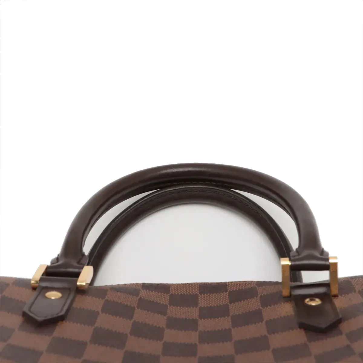 Pre-Loved Ribera MM Handbag Damier Coated Canvas MM with Gold Hardware, Brown