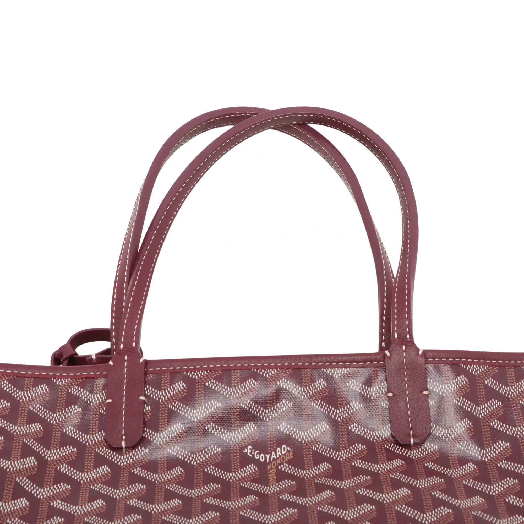 Pre-Loved Saint Louis Tote Goyardine Coated Canvas PM with Silver Hardware, Burgundy