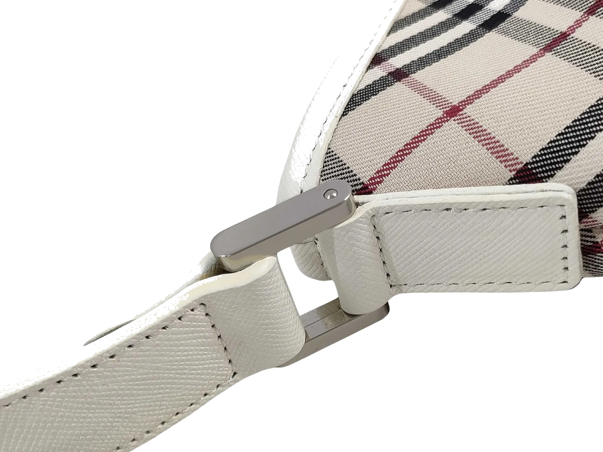 Pre-Loved Nova Check Hobo Shoulder Bag Nova Check Coated Canvas Small with Silver Hardware, Beige Multicolor