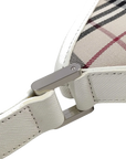 Pre-Loved Nova Check Hobo Shoulder Bag Nova Check Coated Canvas Small with Silver Hardware, Beige Multicolor