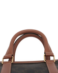 Pre-Loved Triomphe Boston Bag Handbag Triomphe Coated Canvas Small with Gold Hardware, Brown