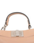 Pre-Loved Peekaboo Handbag Leather Micro with Silver Hardware, Beige