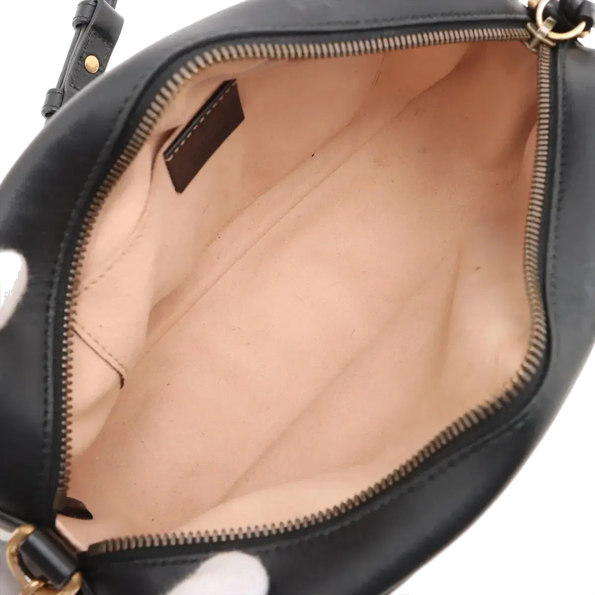 Pre-Loved GG Marmont Matelassé Camera Bag Crossbody Bag Quilted Leather Small with Aged Gold Hardware, Black