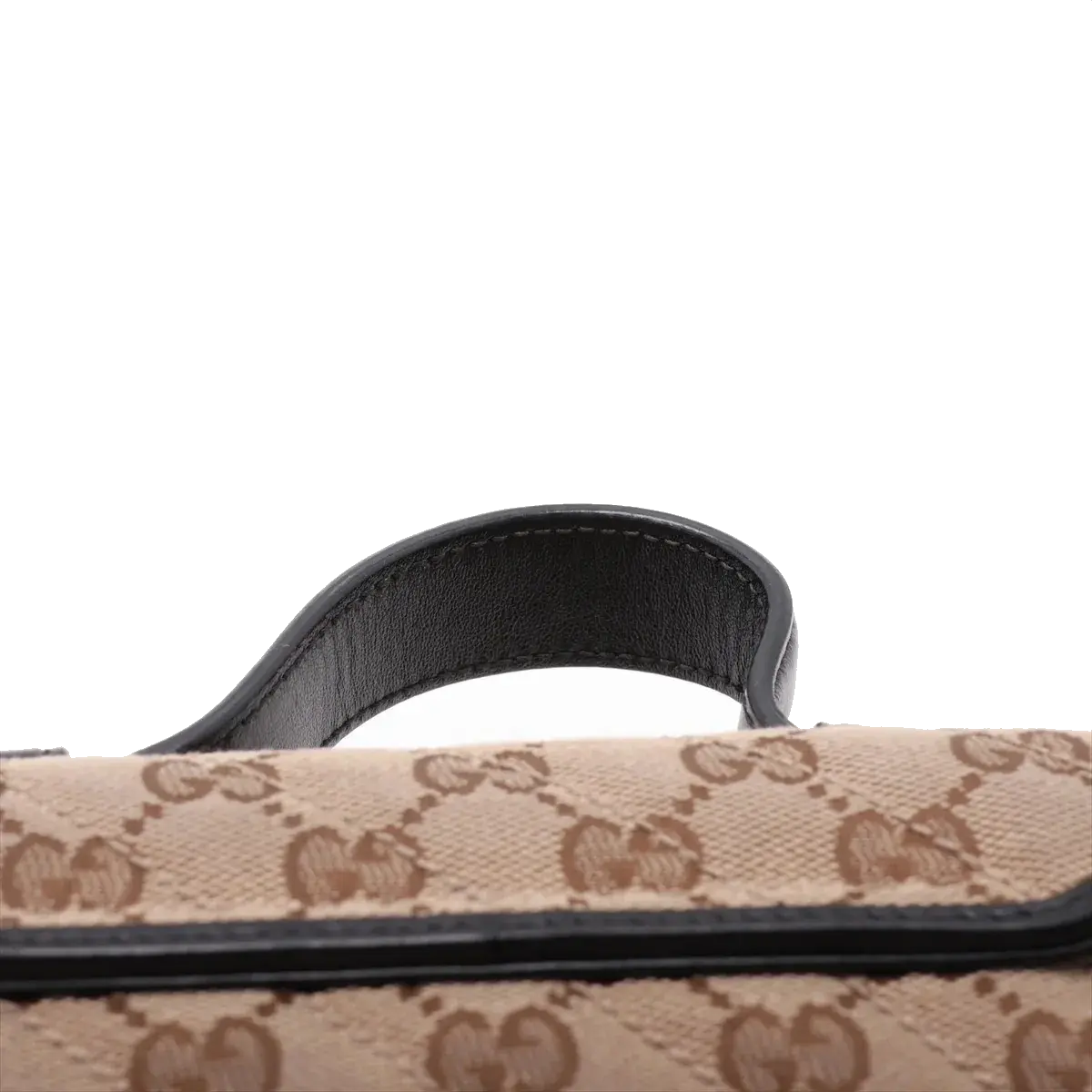 Pre-Loved GG Marmont Handbag Monogram Canvas Mini with Gold Hardware, Beige/Brown