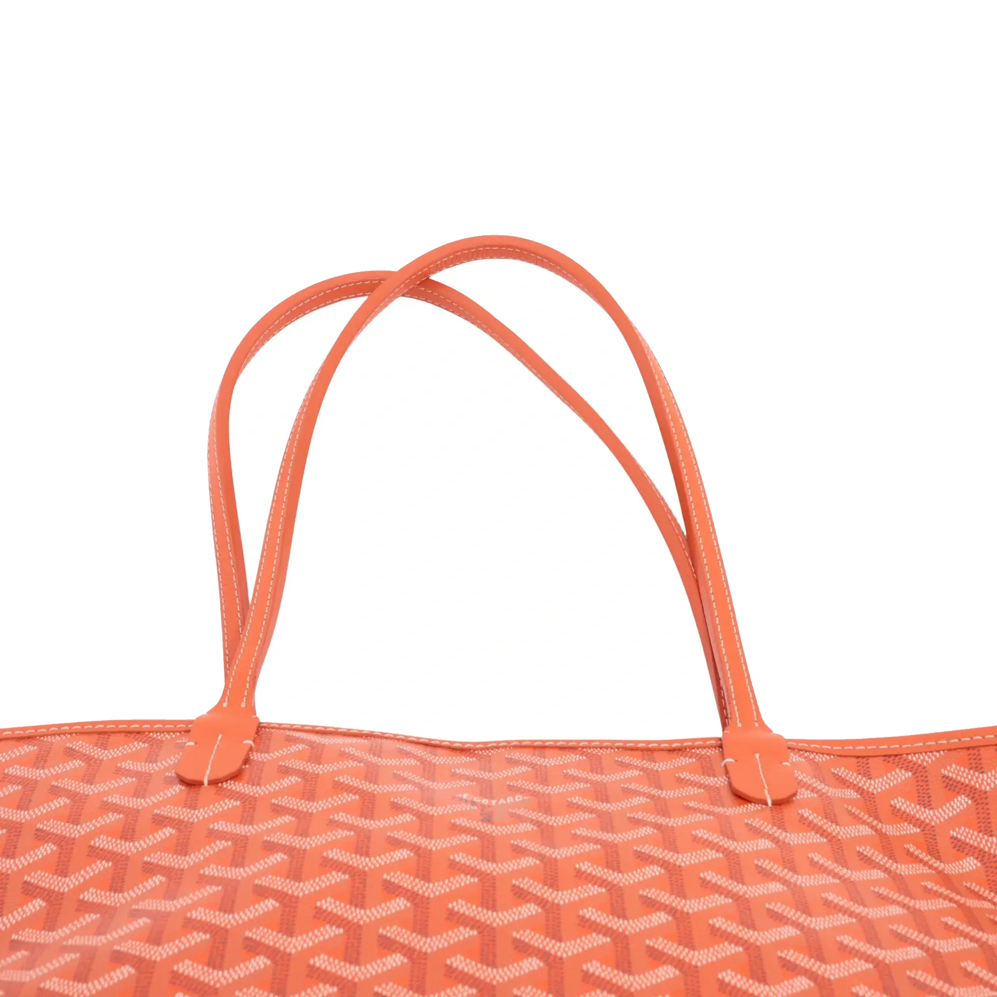 Pre-Loved Artois Tote Goyardine Chevron Coated Canvas PM with Silver Hardware, Orange