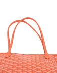 Pre-Loved Artois Tote Goyardine Chevron Coated Canvas PM with Silver Hardware, Orange