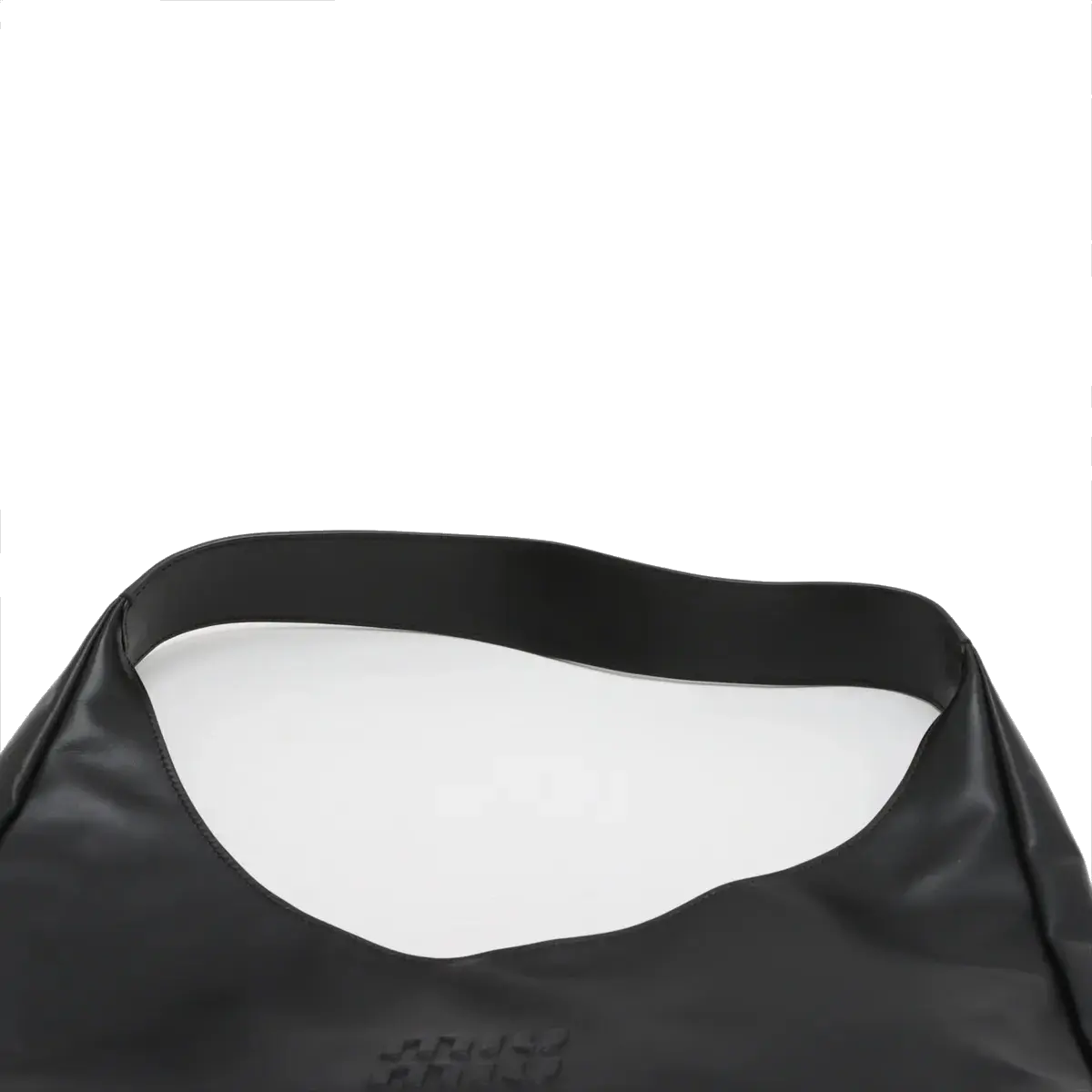 Pre-Loved Padded Nappa Leather Hobo Shoulder Bag Leather with Gold Hardware, Black