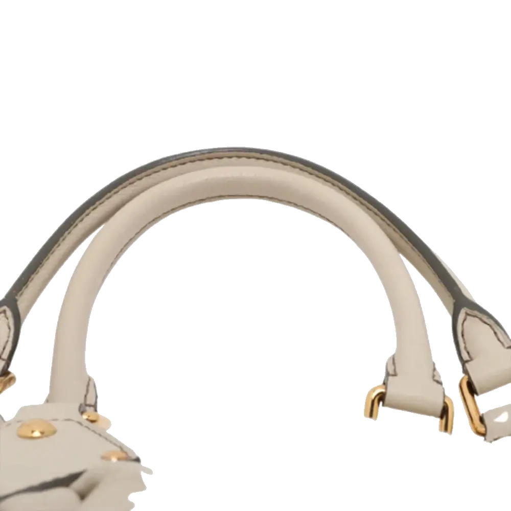 Pre-Loved Mahina XL Shoulder Bag Monogram Leather XL with Gold Hardware, Off-White
