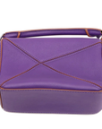 Pre-Loved Puzzle Crossbody Bag Leather Mini with Silver Hardware, Purple