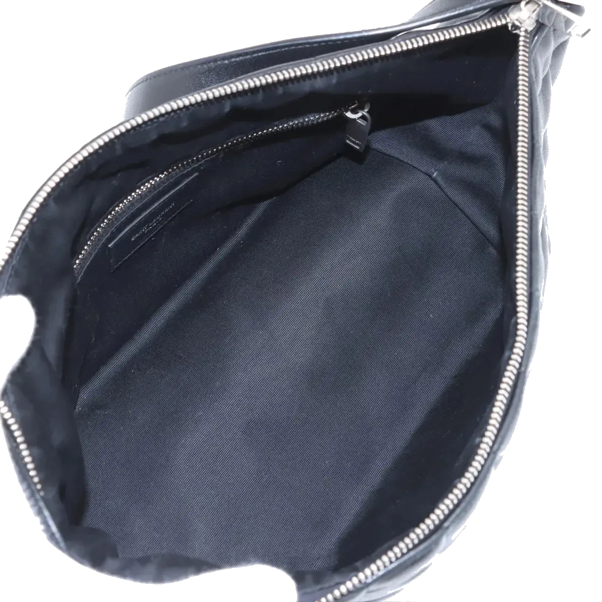 Pre-Loved Quilted Carré Pochette Shoulder Bag Quilted Leather with Silver Hardware, Black