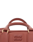 Pre-Loved Bowling Bag Handbag Leather Mini with Gold Hardware, Rust