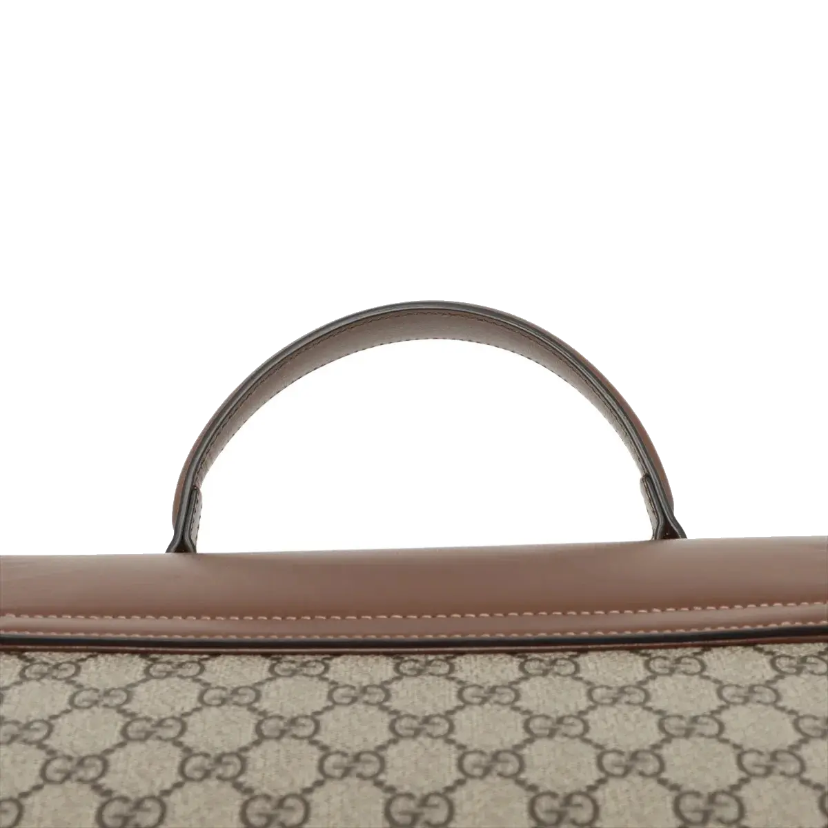 Pre-Loved Horsebit 1955 Handbag Monogram Coated Canvas with Gold Hardware, Beige/Brown