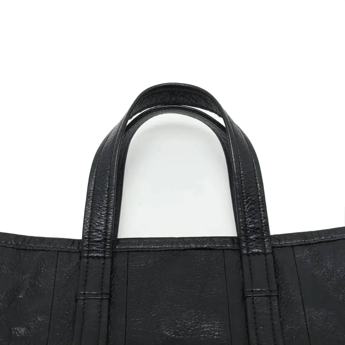 Pre-Loved Barbes East-West Shopper Tote Leather Small with Silver Hardware, Black