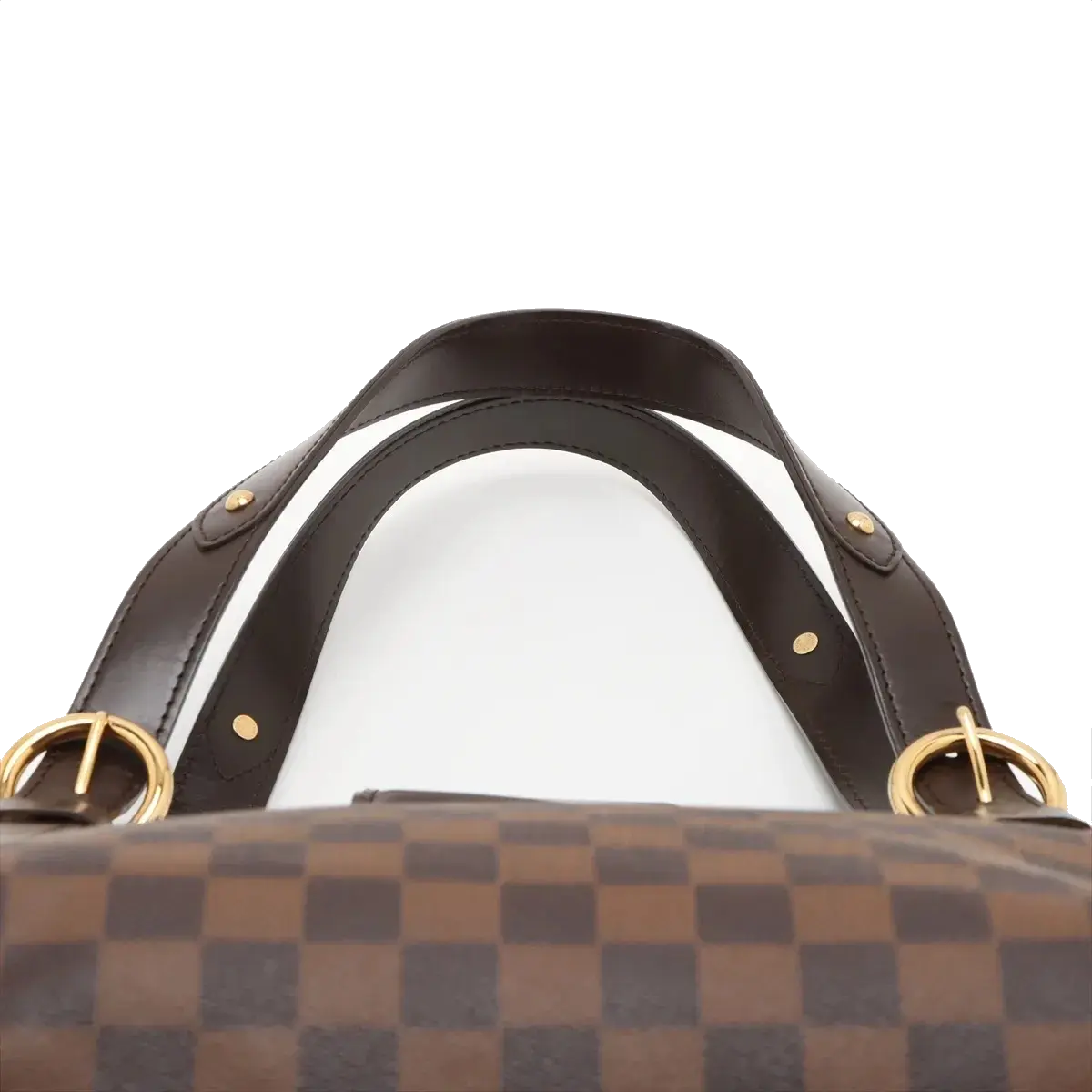 Pre-Loved Sistina Shoulder Bag Damier Coated Canvas GM with Gold Hardware, Brown