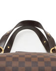Pre-Loved Sistina Shoulder Bag Damier Coated Canvas GM with Gold Hardware, Brown